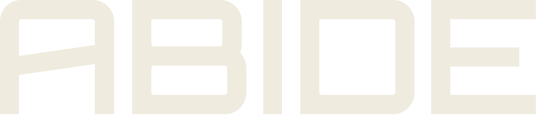 Abide wordmark in cream
