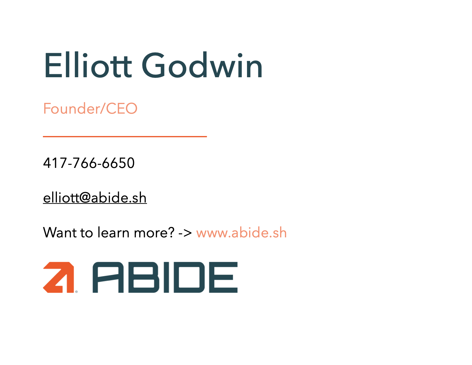 Abide email signature preview